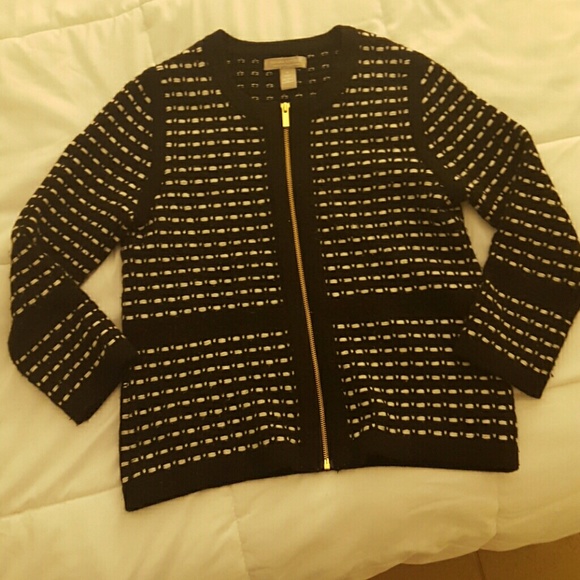 Banana Republic Basket Weave zipper sweater