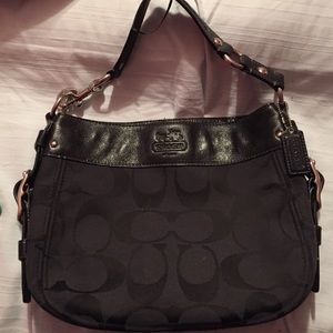 COACH black signature shoulder bag