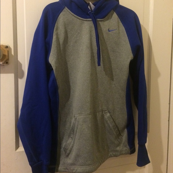 Blue and gray Nike hoodie
