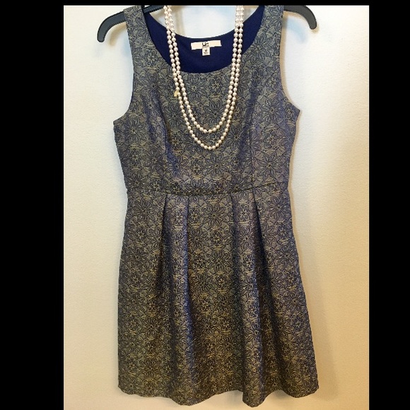 Navy and Gold occasion dress