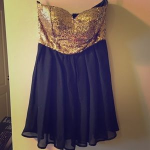 Gold and black party dress