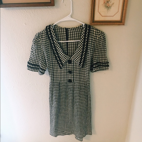 Vintage plaid short dress