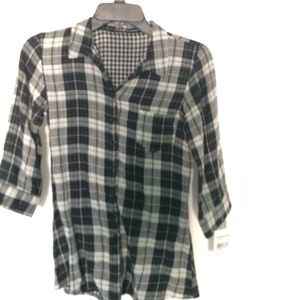 Plaid shirt black & white.