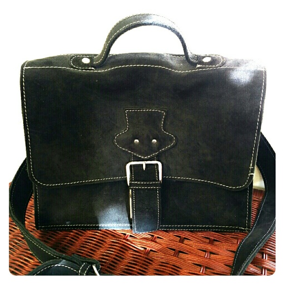 Black leather bag