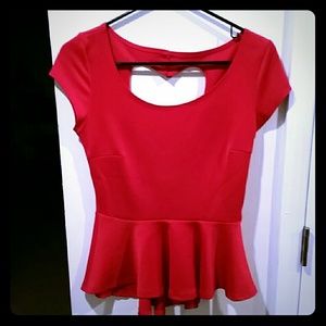 Heart back peplum top