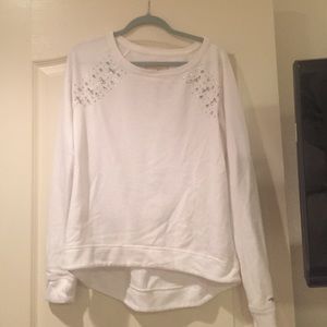 Hollister White pullover sweater/sweatshirt