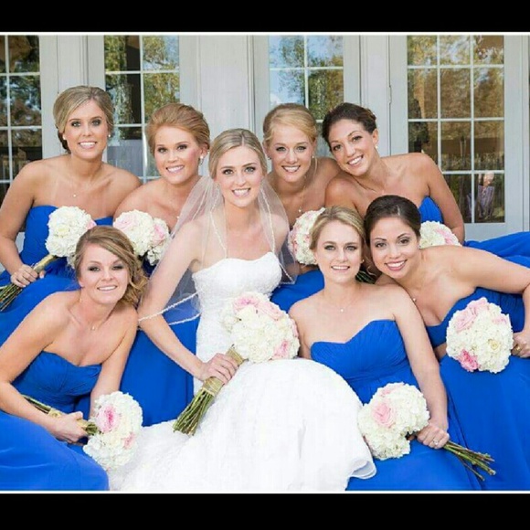 Floor length bridesmaid dress. - Picture 3 of 4