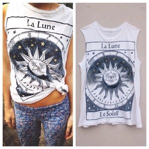 Title Unknown La Lune Foiled Muscle Tee
