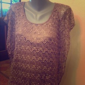 🎀Mauve blouse. Short flutter sleeve XL Never worn