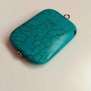 Turquoise rectangle pendant