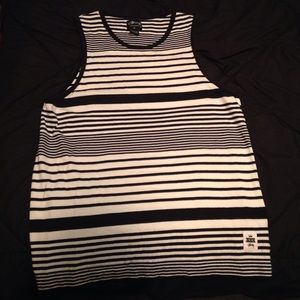 Stussy black and white tank medium size