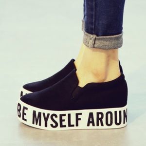 Fashion shoes canvas with platform 5cm