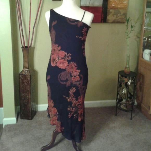 Eva Diva Asymmetrical Floral Dress