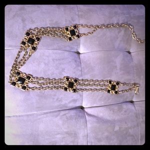 Gold and black chain belt