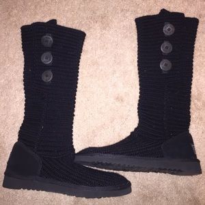 UGG black crochet Carley boot