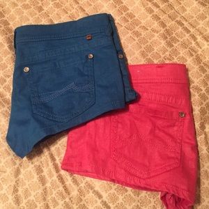 Pink and Blue Jean Shorts