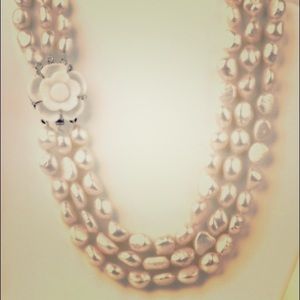 3 Strand authentic freshwater pearl necklace.