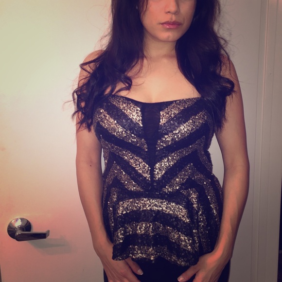 Dressy sexy peplum top- sequins