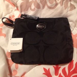 Coach black makeup bag