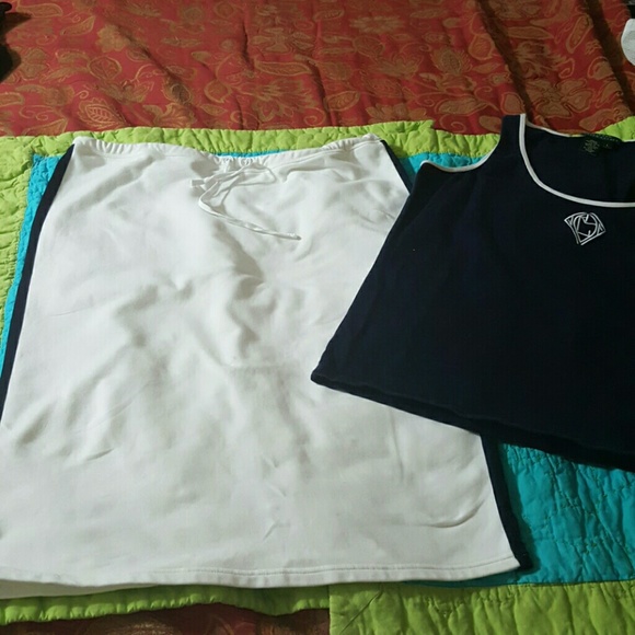 White drawstring skirt
