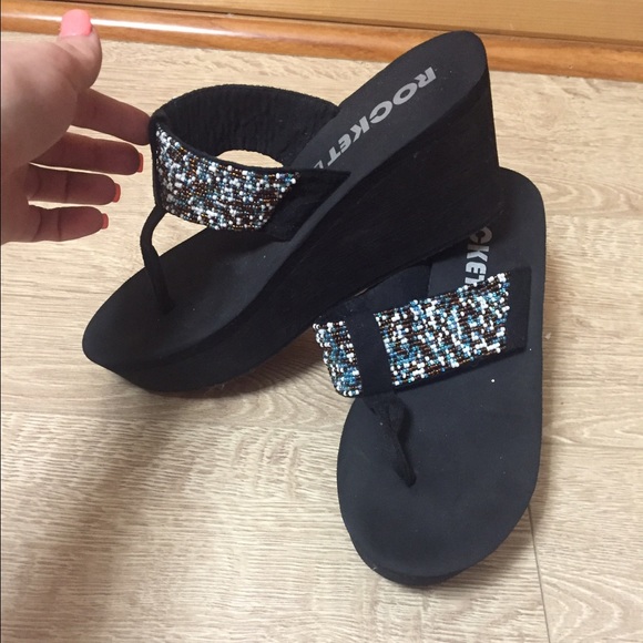 Wedged flip flops