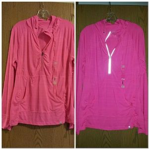 Hot pink hooded shirt