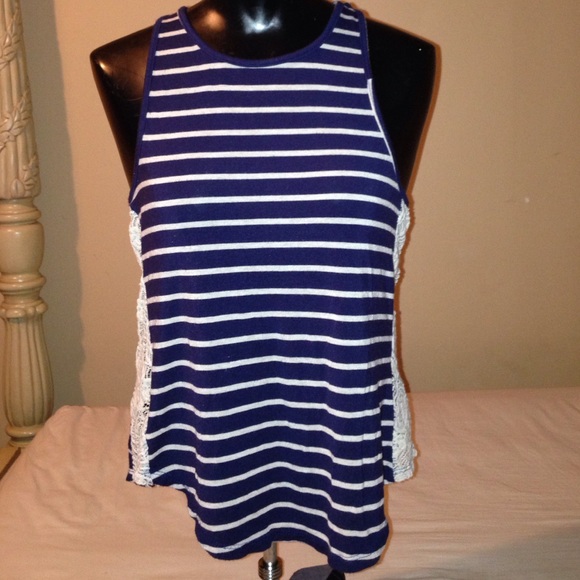 Blue and white stripes kids blouse