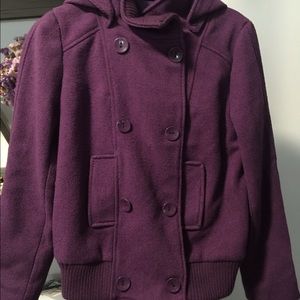 BDG Purple High Collar Jacket Urban Outfitters