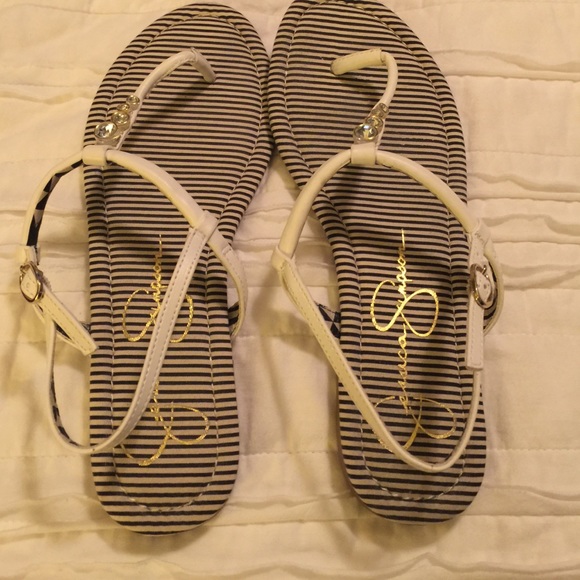Jessica Simpson white sandals