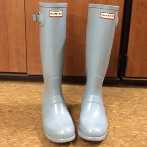 Porcelain blue original gloss tall hunter boots