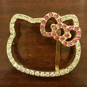 Hello Kitty gold and crystal belt buckle