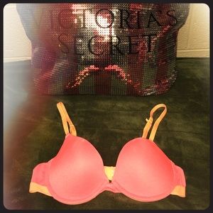 36B Pink/Coral/Orange Push-Up Sporty T-shirt Bra