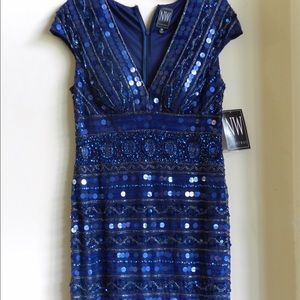 Deep Blue Sequined Prom Dress!