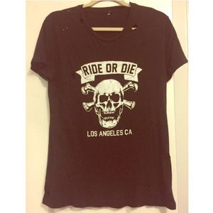 John Galt soft Tee "ride or die Los Angeles"