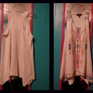 Racer backish tank with pattern