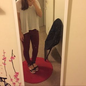 High Rise Skinniest | Maroon Jeans