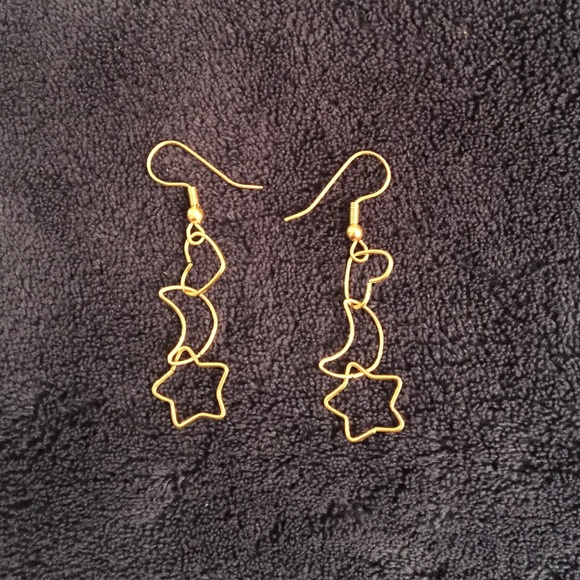 Heart moon star earrings