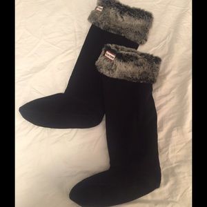 Hunter Boot Warmers - Gray Faux Fur
