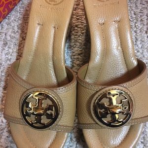 Tory Burch wedges, tan color, beautiful and comfy