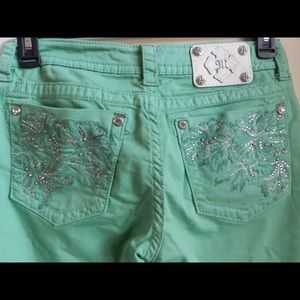 Green Skinny Miss Me Jeans!