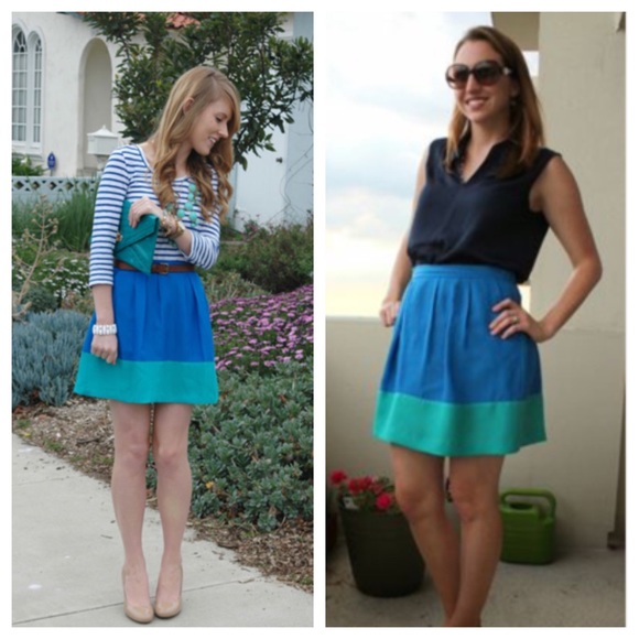 J. Crew pleated colorblock skirt - Picture 2 of 4