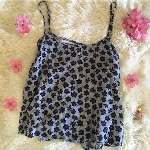 Floral Tank with Cutout Back - Picture 1 of 2