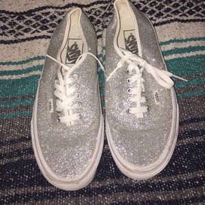 Silver Sparkle Vans Sz 8