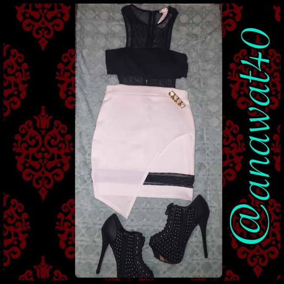 Black & White Cutout Dress Size Medium - Picture 3 of 4