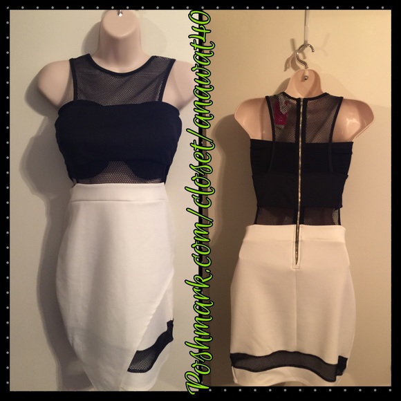 Black & White Cutout Dress Size Medium - Picture 4 of 4