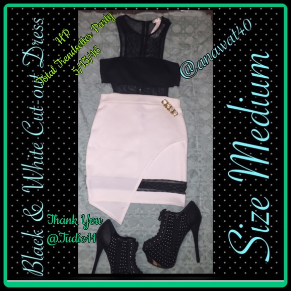 Dresses & Skirts - Black & White Cutout Dress Size Medium