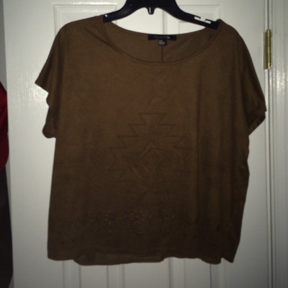 Brown suede Aztec top