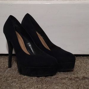 Brand new suede platform heels