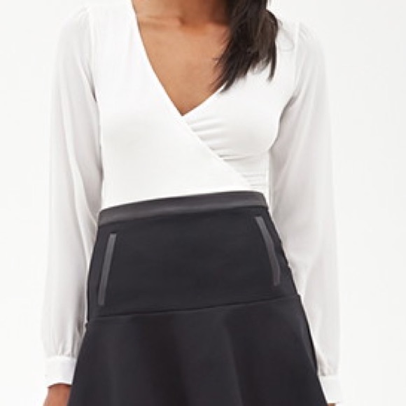 White longsleeve leotard.