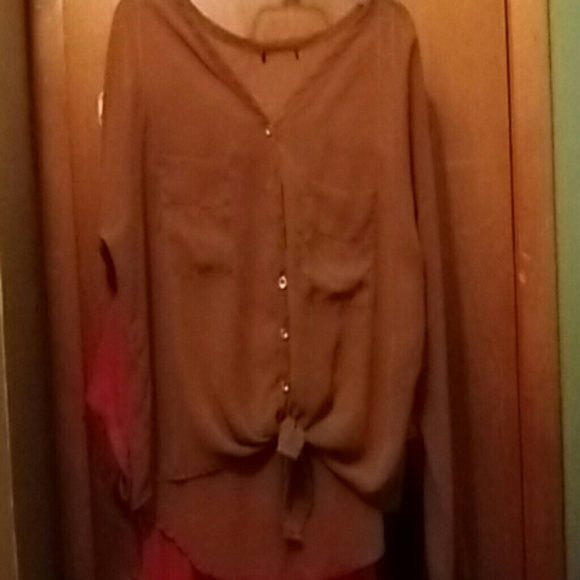 Sheer tan blouse